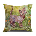 Funny Cats Print Pillow Case for Home Decor by Ljojo: 45x45cm Linen Cover