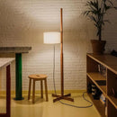Nordic Wabi Sabi Solid Wood Fabric Shade Floor Lamp for Living Room - Ljojo