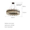 Ljojo Luxury Crystal Chandelier Black Gold LED Modern Home Decoration Dining Room Light
