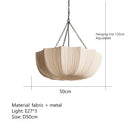 Nordic Minimalist Wabi Sabi Fabric Pendant Lamp Chandelier for Living Room by Ljojo