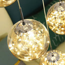 Modern Glass Ball Ceiling Chandelier Dimmable for Staircase Living Room by Ljojo