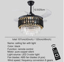 Inch Luxury Crystal Ceiling Fan with Modern LED Chandelier & Remote Control - Ljojo
