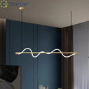 Medieval Bauhaus LED Pendant Lights | Winding Linear Coiling Chandelier for Living Room by Ljojo