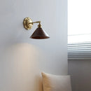 Ljojo LED Wall Sconce Switch Light Walnut Ash Wood Copper Arm Lampara Pared