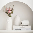 Ljojo™ White Ceramic Vases Set of 3 Handmade Terracotta Flower Pot Home Decor