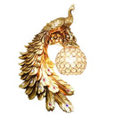Gold White Peacock Crystal Wall Lamp | Modern Nordic Retro LED Wall Light by Ljojo
