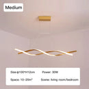 Ljojo Modern Led Pendant Lamp Dimmable Black Gold Chandelier for Dining Living Bedroom