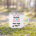 Enamel French Printed Coffee Cup with Handle - Best Thanks Gift for Atsem by Ljojo