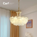 Ljojo French Cream Style Crystal Chandelier Living Room Light Luxury LED Lighting