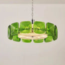 French Vintage Glass Chandelier Minimalist Dining Room Pendant Light by Ljojo
