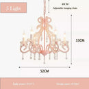 Ljojo Pink Lantern Luxury LED Pendant Light Chandelier for Living Room Home Decoration