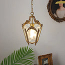 French-Style Retro Copper Glass Chandelier - Small Hanging Lamp by Ljojo