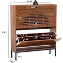 Ljojo™ Farmhouse Shoe Cabinet with Flip Drawers, Slim Shoe Storage Organizer