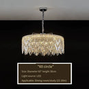 Gold Starry Crystal Chandelier for Villa Attic Bedroom - Ljojo Luxe Hanging Lamp