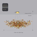 Ljojo Luxury Glass Gingko Leaf Chandelier for Home Decor
