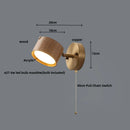 Ljojo LED Wall Sconce Lamp Walnut Wood Base Modern Art Fixture