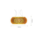 Ljojo Acrylic Pendant Light Fixture Foscarini Caboche Dia35/50/65cm Clear Gold Hanging Lamp