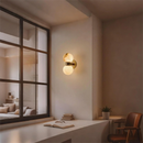 Ljojo Alabaster Wall Light Sconce for Bedroom Living Room Bedside - Mable Design