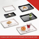 Ljojo Melamine European Rectangle Plate Set Glossy Wood Grain Finish
