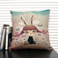 Ljojo Mermaid Linen Cushion Cover for Living Room Sofa Decoration
