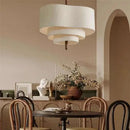 Ljojo Linen Cloth Boho Pendant Lamp for Home Decor and Lighting