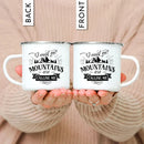 Enamel Mountain Mug with Handle by Ljojo. Best Camping Gift for Outdoor Lovers