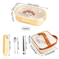 Ljojo 3-Compartment Plastic Lunch Box - Microwave Safe, Kid-Friendly Food Container