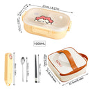 Ljojo 3-Compartment Plastic Lunch Box - Microwave Safe, Kid-Friendly Food Container