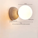 Ljojo Mid Century Modern LED Wall Lights Adjustable Switch Yellow Travertine Bedroom Lamps