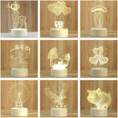 Ljojo 3D Night Lamp Acrylic Desktop Nightlight for Bedroom Decor