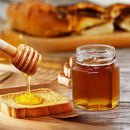 Ljojo Mini Glass Honey Jar with Wood Dipper and Bee Pendants
