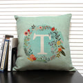 Ljojo 26 Letter Design Linen Sofa Cushion Cover 45x45cm Pillow Case for Bedroom & Living Room
