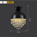 Ljojo Retro K9 Crystal Ceiling Light Fixture Black/Golden LED Cafe Lamp