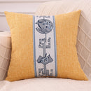 Ljojo Linen Chinese Pavilion Pattern Pillow Cover for Home Sofa Bedroom
