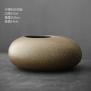 Ljojo™ Black Terracotta Abstract Vase Coarse Pottery Retro Glazed Flower Arranger