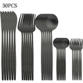 Ljojo 30-Piece Matte Stainless Steel Gold Dinnerware Set