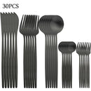 Ljojo 30-Piece Matte Stainless Steel Gold Dinnerware Set