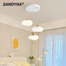 Cream LED Cloud Chandelier Modern Stylish Lighting Fixture for Home Decor by Ljojo
