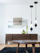Ljojo Modern LED Red Black Milk Ball Pendant Light Chandelier for Bedroom Dining Stairs