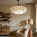 Nordic Wabi Sabi Fabric Led Pendant Light French Cream Style Cloth Bedroom E27 Hanging Lamp Lighting Living Room Decor Fixtures