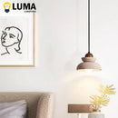 Ljojo Japanese Wabi-Sabi Travertine Pendant Light for Kitchen Island - LED E27 Hanging Lighting