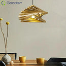 Medieval Bauhaus Wooden Triangular Frame LED Pendant Lights for Living Room by Ljojo