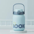Ljojo 1100ML Kids Straw Thermos Bottle Stainless Steel Travel Insulation Cup