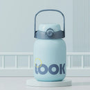 Ljojo 1100ML Kids Straw Thermos Bottle Stainless Steel Travel Insulation Cup