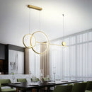 Ljojo Modern LED Ring Chandelier Black Gold White Lighting for Dining Room Kitchen Island