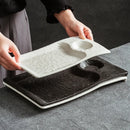 Ljojo Matte Ceramic Serving Plate Set for Molecular Cuisine and Sushi Dining
