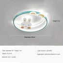 Children's Crescent Moon White Rabbit Ceiling Lamp LED Chandelier for Kids Room Home Decor