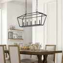 Nordic Designer Dining Room Black Chandelier | Creative Industrial Style Rectangular Lamp by Ljojo