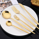 Ljojo 30-Piece Silver Mirror Cutlery Set Stainless Steel Dinnerware & Flatware
