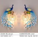 Golden Peacock Wall Lamp for Living Room by Ljojo - Retro Headboard Restaurant Bar Decor